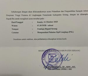 Surat edaran pelantikan